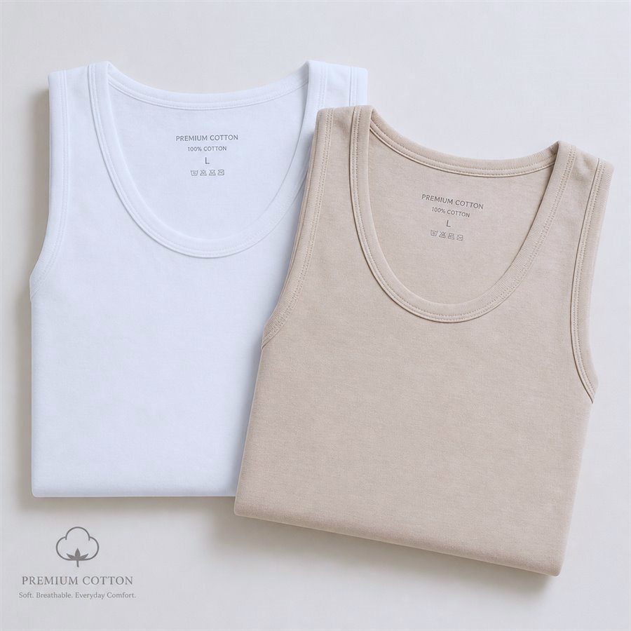 Wide Strap Cotton Vest